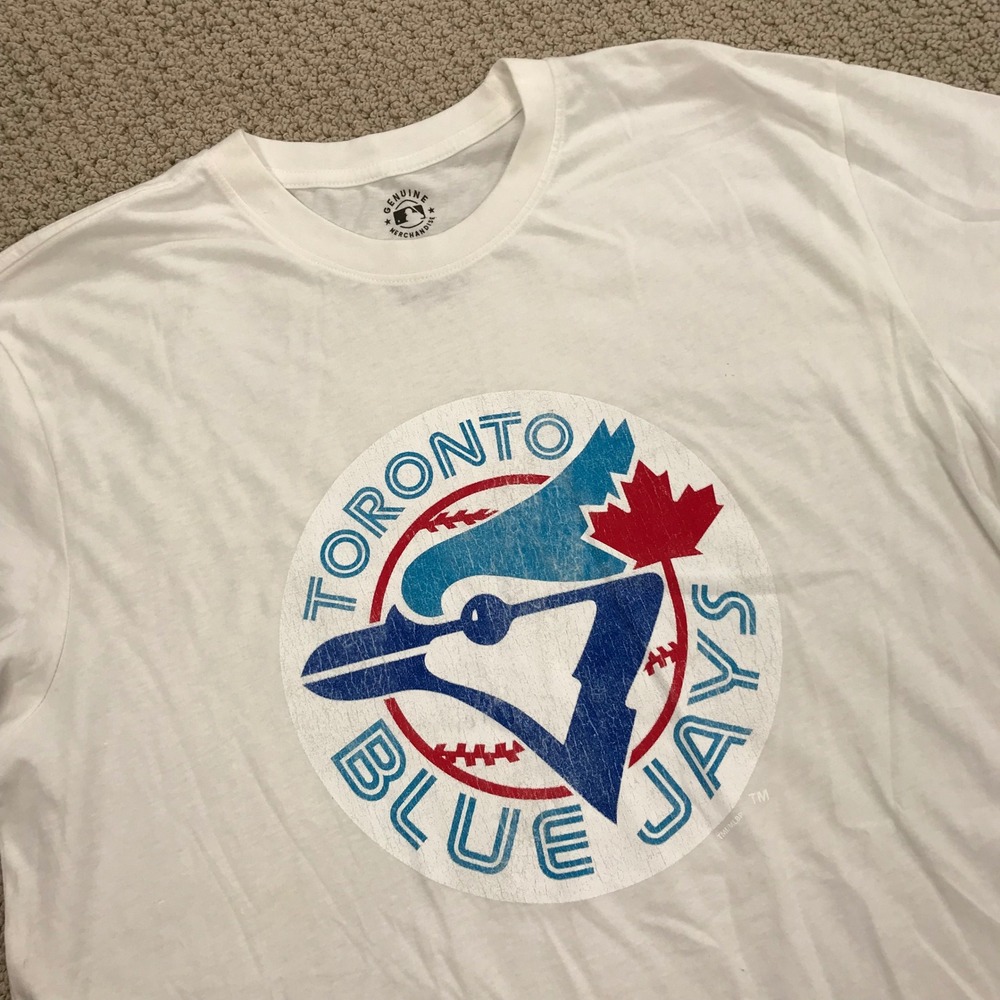 Toronto Blue Jays MLB Cooperstown Collection White Graphic T-Shirt Mens L NWT
